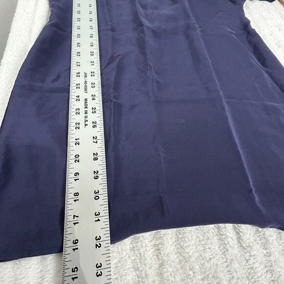 Madison Marcus Women's Eyelet Tunic Top 3/4 Sleeve Embroidered Silk Blue Medium - Picture 8 of 8